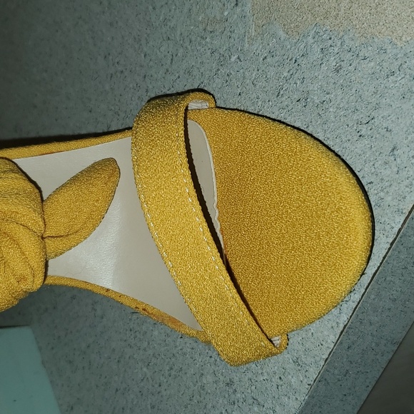 DaVanck Women's High Thin Heel Ankle Big Bowknot Sandals Yellow Size 40 = USA 9 - Picture 10 of 11